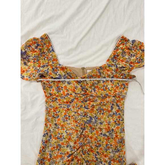 ASTR So Smitten Mini Dress Women's Large Orange Floral Revolve Cottagecore - Picture 6 of 16